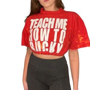 Teach me how to Bucky Wisconsin Badgers crop top